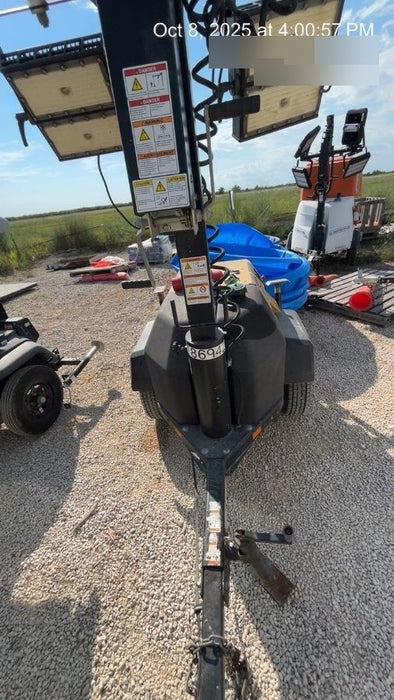 Allmand NLV3GR (4) LED Light Fixture 350W, 23' Vertical Mast, 3kW Prime, Towable, Deep Sea L401, Leveling Jacks, Yanmar T4F 5.8hp