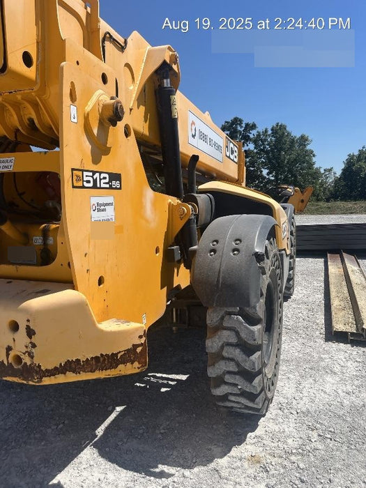 2019 JCB 512-56 Canopy, 74 HP, Solid Tires, STD Worklight, Beacon, Aux Hydraulics, Lifting Eye, Back up Alarm 66" Carriage, 60" Forks