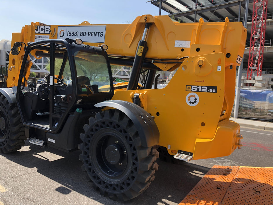 2020 JCB 512-56 Canopy, 74 HP, Solid Tires, STD Worklight, Beacon, Aux Hydraulics, Lifting Eye, Backup Alarm w/66" Carriage, 60" Forks