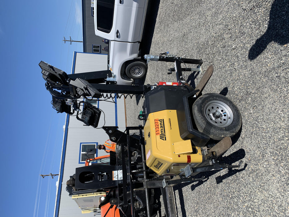 2020 Allmand NLV3GR (4) LED Light Fixture 350W, 23' Vertical Mast, 3kW Prime, Towable, Deep Sea L401, Leveling Jacks, Yanmar T4F 5.8hp