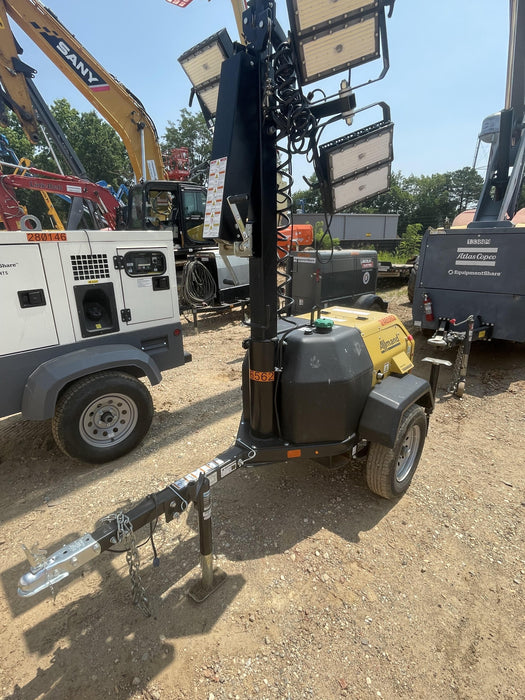 2022 Allmand NLV3GR (4) LED Light Fixture 350W, 23' Vertical Mast, 3kW Prime, Towable