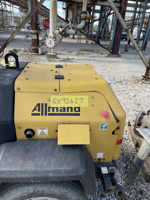 2022 Allmand NLV3GR (4) LED Light Fixture 350W, 23' Vertical Mast, 3kW Prime, Towable, Deep Sea L401, Leveling Jacks, Yanmar T4F 5.8hp