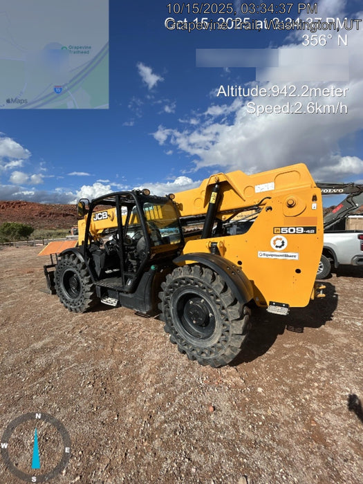 2020 JCB 509-42 Canopy, Solid Tires, Work Lights, Beacon, Aux Hydraulics, Back up Alarm, Lifting Eye, ES Decals