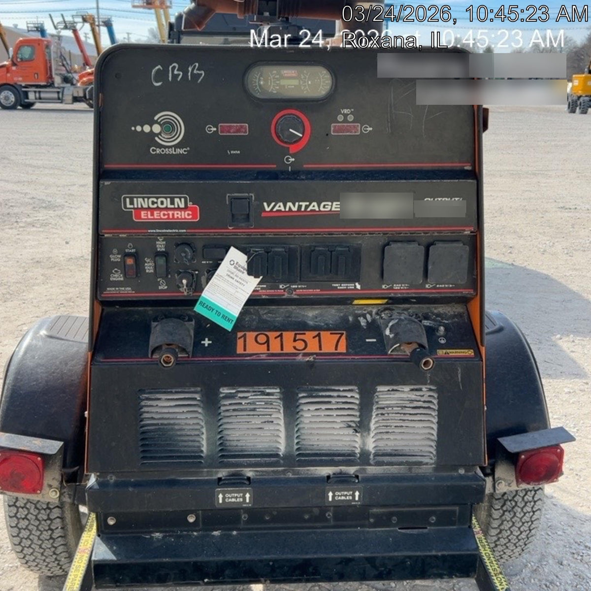 2021 Lincoln Electric Vantage 549X Ready Pak 3, ORANGE (includes trailer, cable rack, fender light kit)