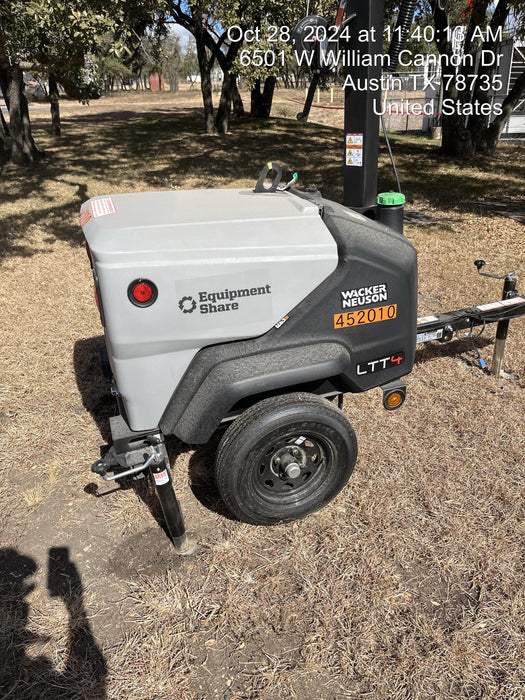 2024 Wacker Neuson LTT4 Diesel, Kohler KDW702, Deep Sea Controller, Auto Start, LED 320W, Bypass Outlet, T3