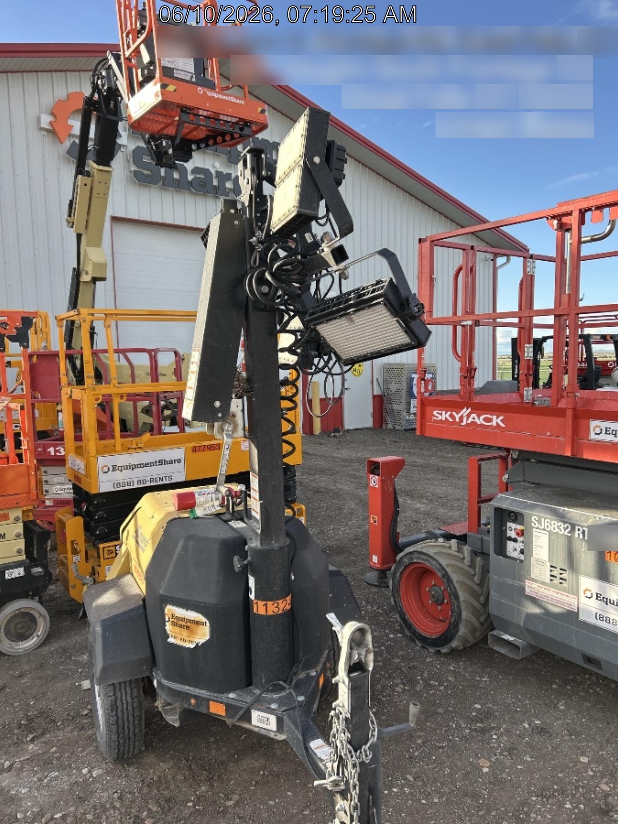 2020 Allmand NLV3GR (4) LED Light Fixture 350W, 23' Vertical Mast, 3kW Prime, Towable, Deep Sea L401, Leveling Jacks, Yanmar T4F 5.8hp