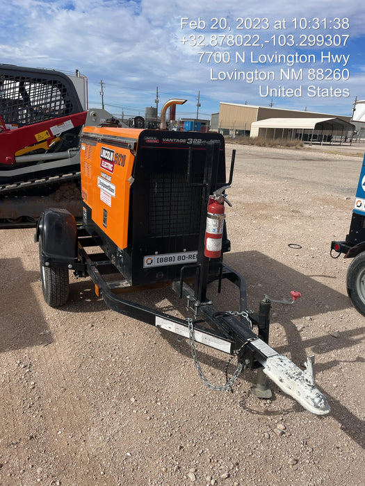 2021 Lincoln Electric Vantage 322 Vantage 322 Ready Pak 3 w/ Telematics & Decals, ORANGE (includes trailer, cable rack, fender light kit)