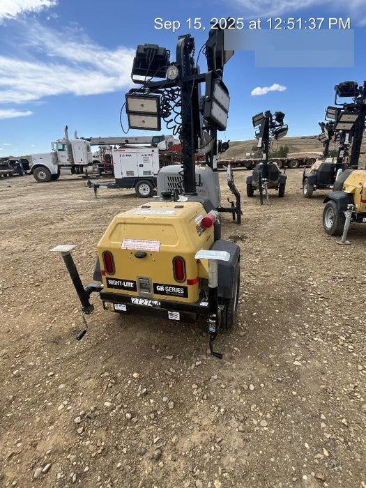 2022 Allmand NLV3GR (4) LED Light Fixture 350W, 23' Vertical Mast, 3kW Prime, Towable, ES Decals, T3