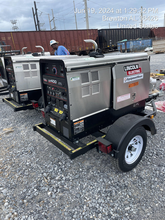 2024 Lincoln Electric LE400 Kubota V1505, Trlr, Cable Rack, Light Kit, ES Decals, T3