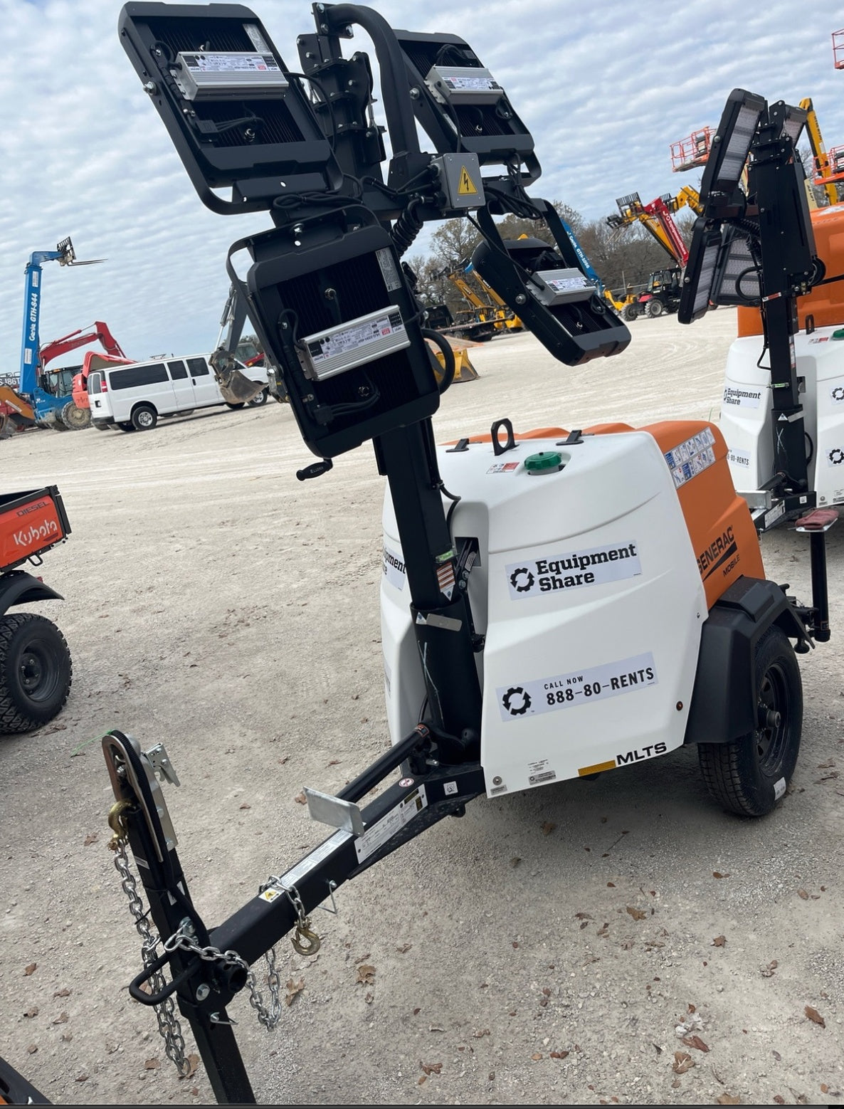 2023 Generac MLT2 Diesel, Flex Switch 120V Input, Powerzone Controller, 
(4) 320W LED Lights, 4kW Generator, 39.9 Gal Fuel Tank, 2" Ball, T3