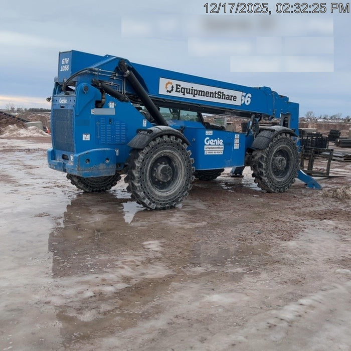 2018 Genie GTH-1056 Genie GTH-1056 w/Enclosed Cab w/HVAC, Work Lights, Solid Tires, Beacon, 60" Carriage and Forks