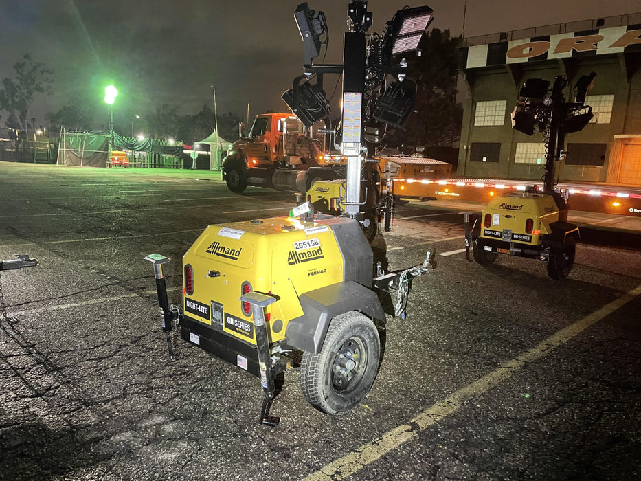 2022 Allmand NLV3GR (4) LED Light Fixture 350W, 23' Vertical Mast, 3kW Prime, Towable, ES Decals, T3