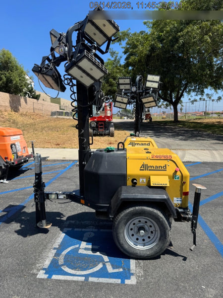 2022 Allmand NLV3GR (4) LED Light Fixture 350W, 23' Vertical Mast, 3kW Prime, Towable, ES Decals, T3