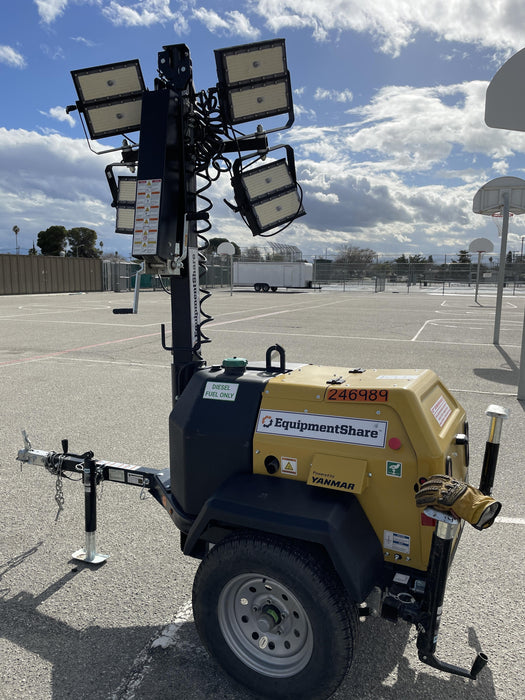 2022 Allmand NLV3GR (4) LED Light Fixture 350W, 23' Vertical Mast, 3kW Prime, Towable, ES Decals, T3