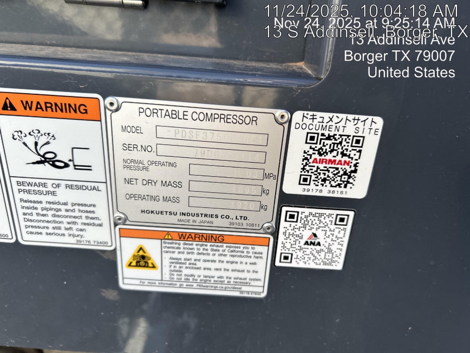 2025 AIRMAN PDSF375DP-6E1