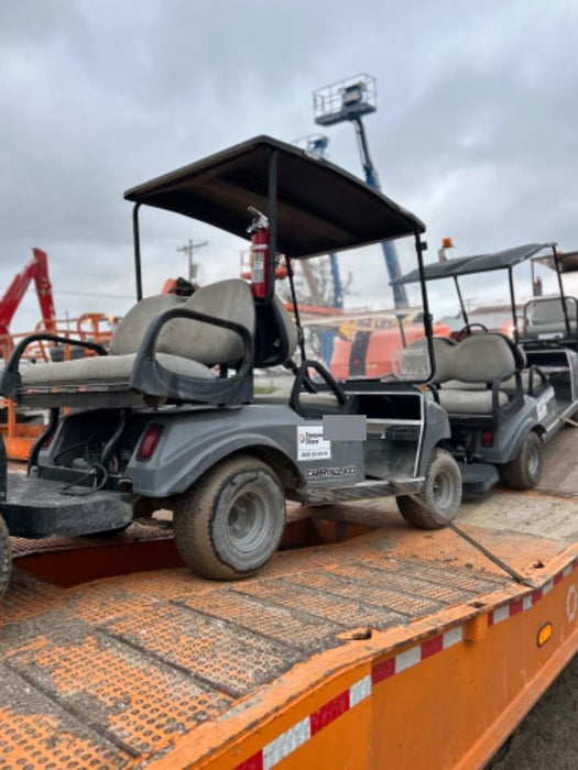 2022 Club Car CA100E Canopy, Fold down Windshield, Beacon, Back up Alarm, All-Trail Trials, HD 8 V Batteries, Trailer Hitch and Ball