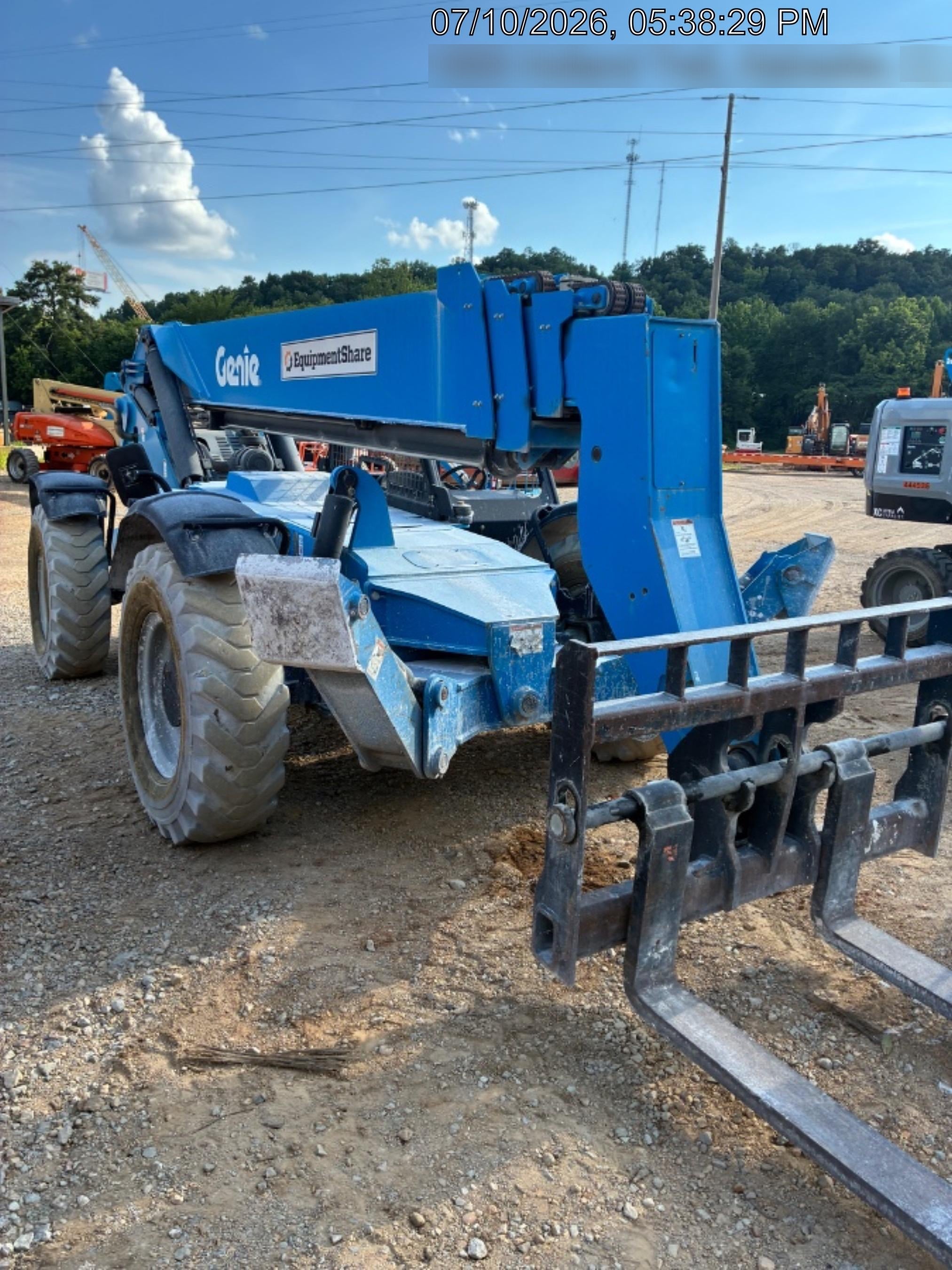 2018 Genie GTH-1056 Genie GTH-1056 w/ROPS, Work Lights, Solid Tires, RH Cab Mesh, Beacon, 60" Carriage and Forks
