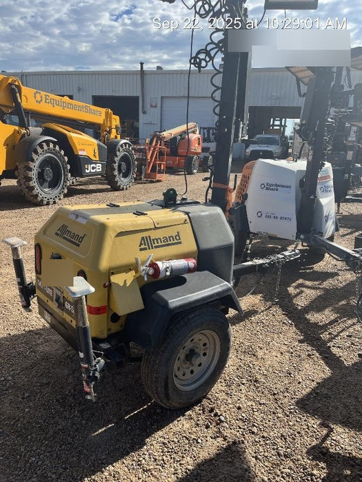 2022 Allmand NLV3GR (4) LED Light Fixture 350W, 23' Vertical Mast, 3kW Prime, Towable, Deep Sea L401, Leveling Jacks, Yanmar T4F 5.8hp