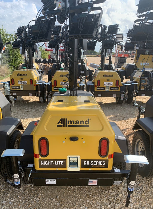 2022 Allmand NLV3GR (4) LED Light Fixture 350W, 23' Vertical Mast, 3kW Prime, Towable, ES Decals, T3