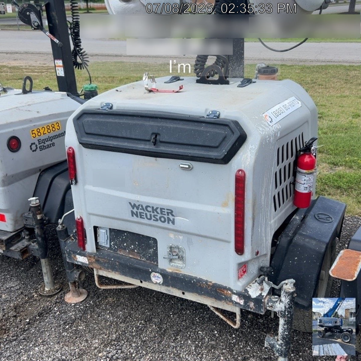 2018 Wacker Neuson LTV6L-MH Wacker Neuson LTV6L Mobile Light Tower w/Fuel Level Sensor Installed
