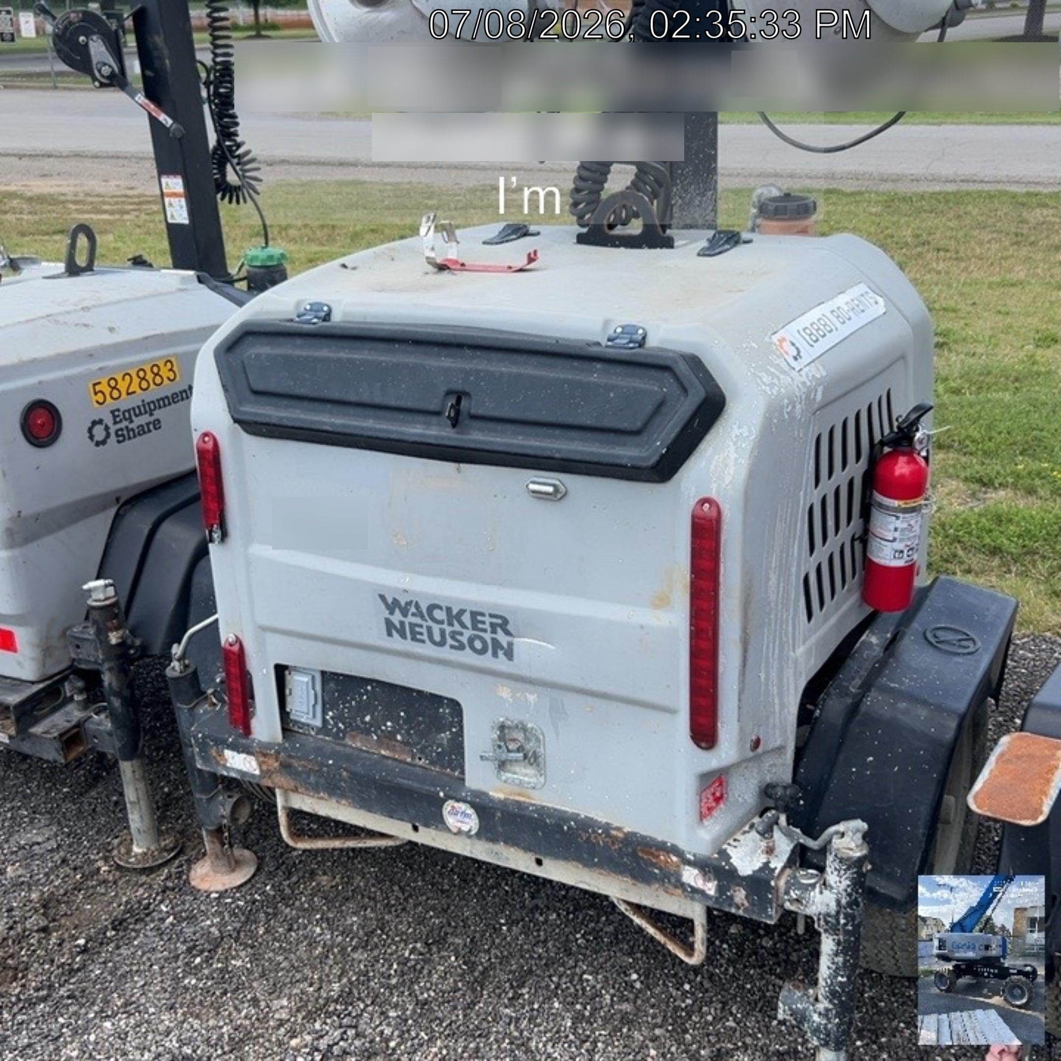 2018 Wacker Neuson LTV6L-MH Wacker Neuson LTV6L Mobile Light Tower w/Fuel Level Sensor Installed