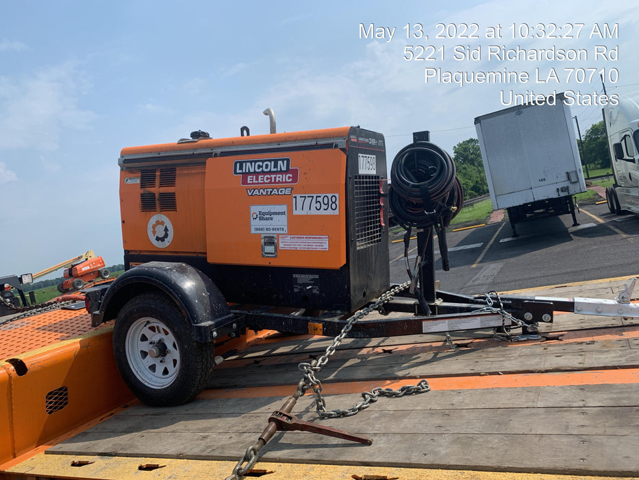 2021 Lincoln Electric Vantage 322 Vantage 322 Ready Pak 3 w/ Decals, ORANGE (includes trailer, cable rack, fender light kit) NO Telematics