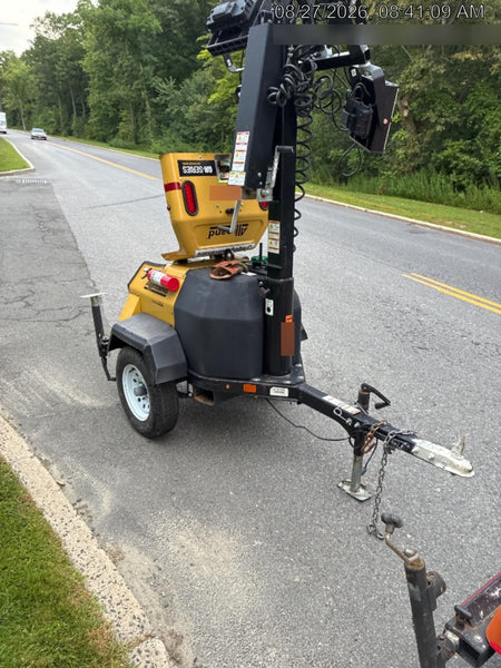 Allmand NLV3GR (4) LED Light Fixture 350W, 23' Vertical Mast, 3kW Prime, Towable, Deep Sea L401, Leveling Jacks, Yanmar T4F 5.8hp