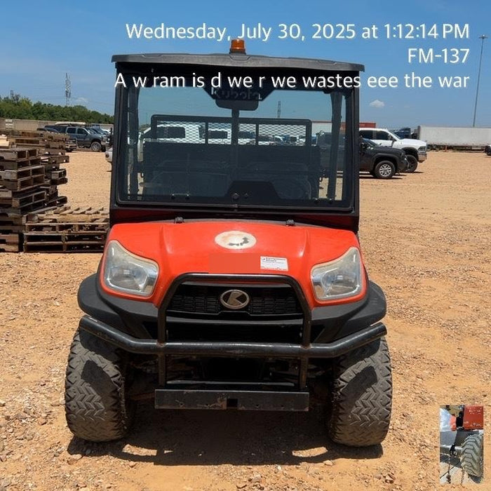 2019 Kubota RTV-X1140 4wd Utility Cart, LED Strobe, Windshield Tempered Glass, Pastic Canopy, Wire Harness Kit, Backup Alarm