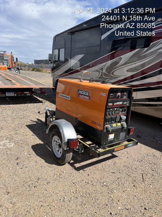 2022 Lincoln Electric LE400 Kubota V1505, Trlr, Cable Rack, Light Kit, ES Decals, T3