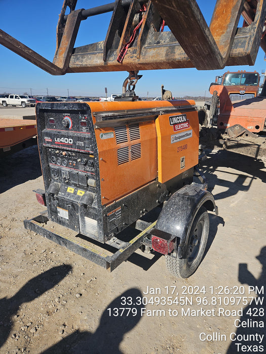 2022 Lincoln Electric LE400 Kubota V1505, Trlr, Cable Rack, Light Kit, ES Decals, T3