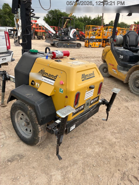 2022 Allmand NLV3GR (4) LED Light Fixture 350W, 23' Vertical Mast, 3kW Prime, Towable, Deep Sea L401, Leveling Jacks, Yanmar T4F 5.8hp