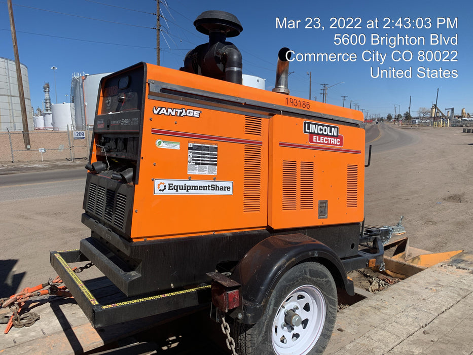 2021 Lincoln Electric Vantage 549X Ready Pak 3, ORANGE (includes trailer, cable rack, fender light kit)