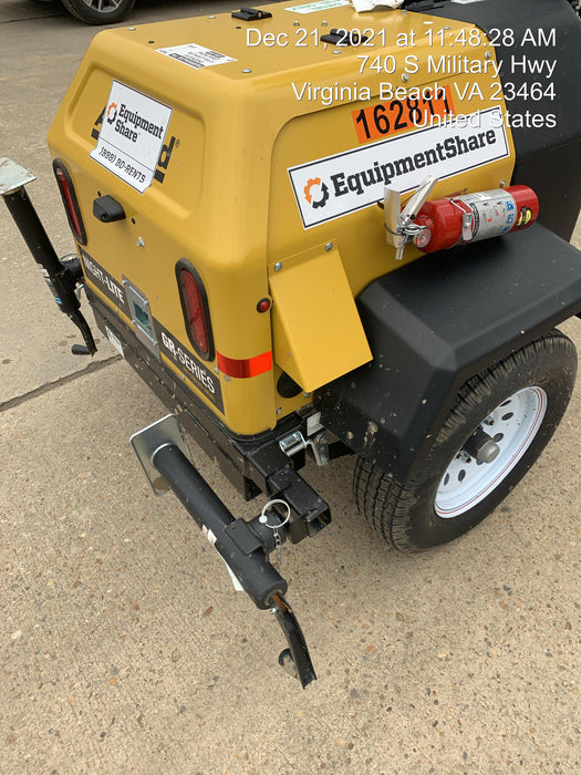 2021 Allmand NLV3GR (4) LED Light Fixture 350W, 23' Vertical Mast, 3kW Prime, Towable, Deep Sea L401, Leveling Jacks, Yanmar T4F 5.8hp