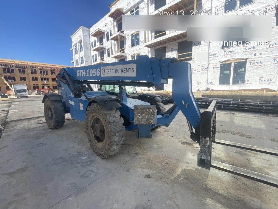 2019 Genie GTH-1056 Cab/Heat/AC, FF Tires, LED Work Lights, Beacon 60" QA Carriage, 60" Forks