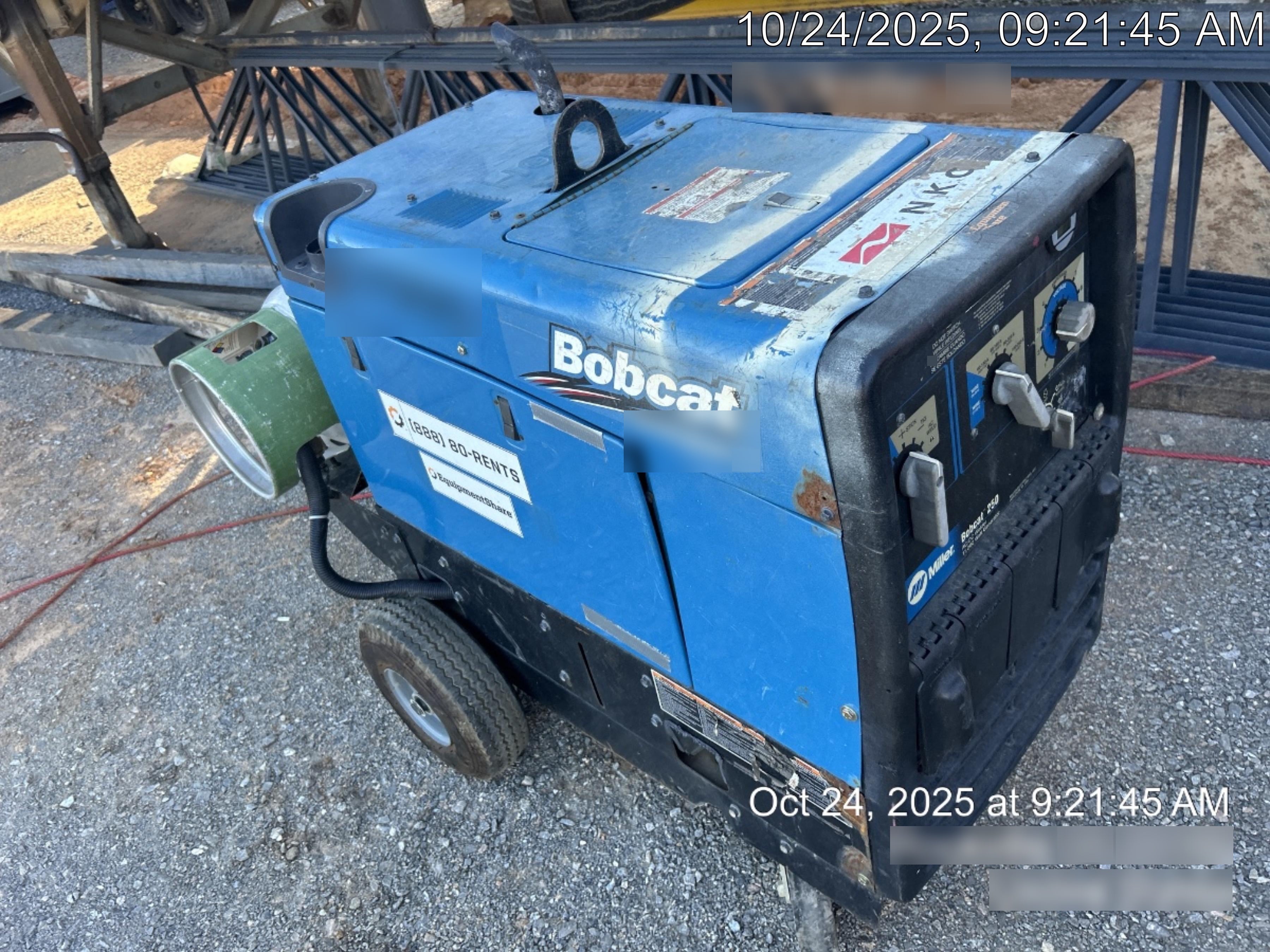 2020 Miller Electric BOBCAT 250 951600 PKG-250 amp Propane Welder, Standard w/Running Gear, Bracket, Hose w/None