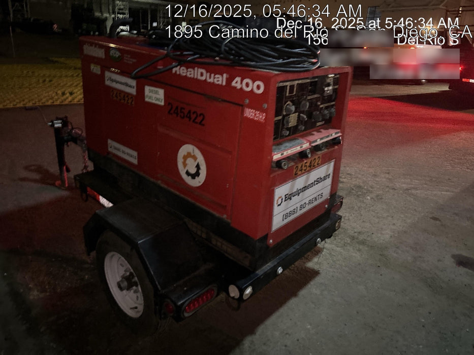 2022 Shindaiwa DGW400MDL Kubota D902 Engine, 23 HP, Dual Op Welder, Wire, Arc, Droop Stick, Tig, and CC Stick Functionality, Simulphase, 3 Phase and 1 Phase Gen Output, Single Axle NB Trlr, Slr Trckl Chrg 12V 12W, Fire Ext