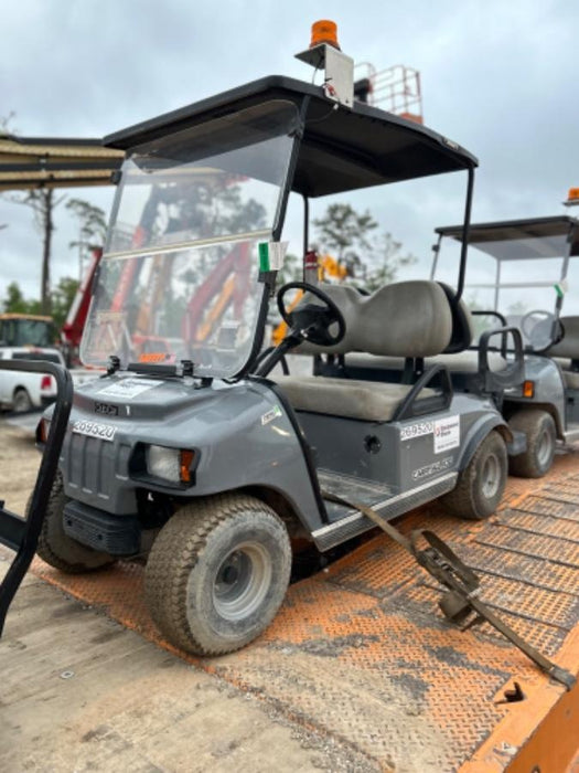 2022 Club Car CA100E Canopy, Fold down Windshield, Beacon, Back up Alarm, All-Trail Trials, HD 8 V Batteries, Trailer Hitch and Ball