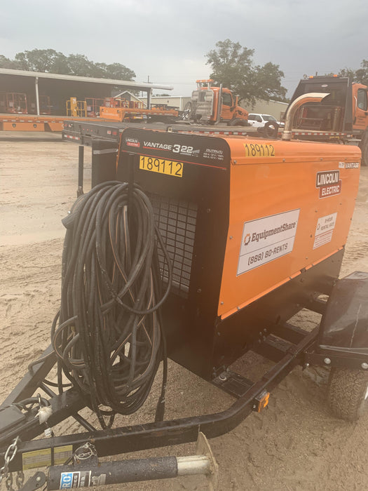 2021 Lincoln Electric Vantage 322 Vantage 322 Ready Pak 3 w/ Decals, ORANGE (includes trailer, cable rack, fender light kit) NO Telematics