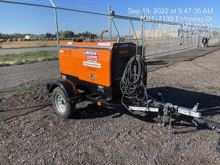 2022 Lincoln Electric LE400 Kubota V1505, Trlr, Cable Rack, Light Kit, ES Decals, T3