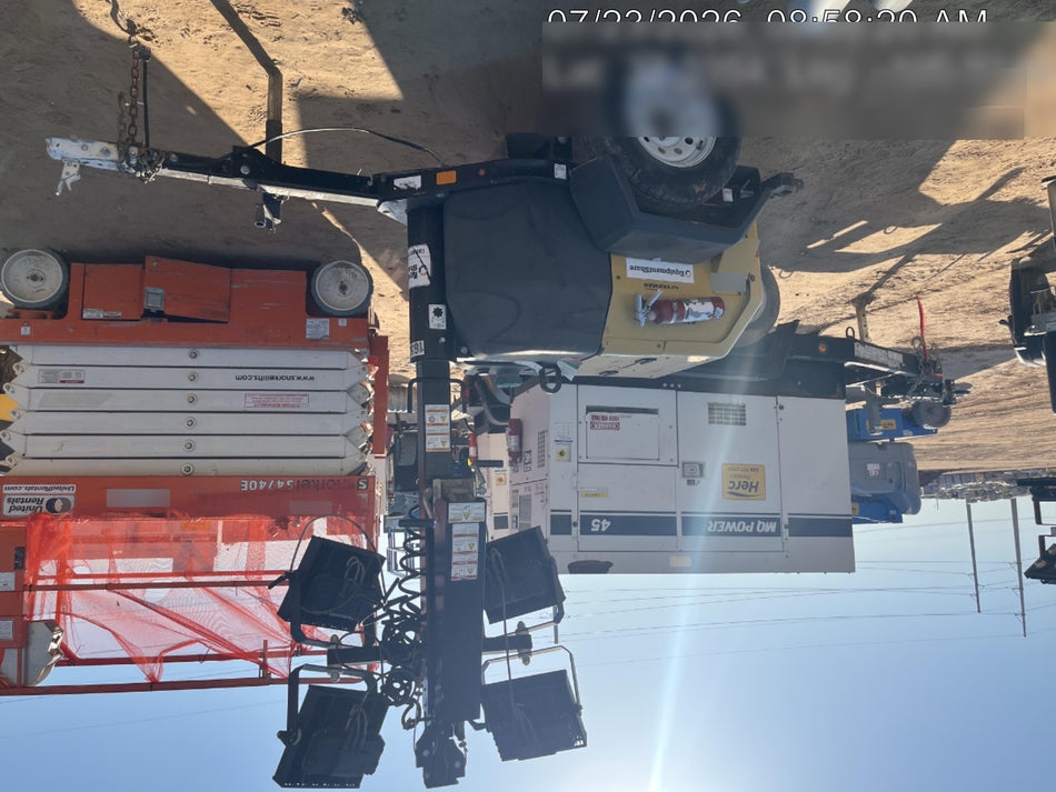2021 Allmand NLV3GR (4) LED Light Fixture 350W, 23' Vertical Mast, 3kW Prime, Towable, Deep Sea L401, Leveling Jacks, Yanmar T4F 5.8hp