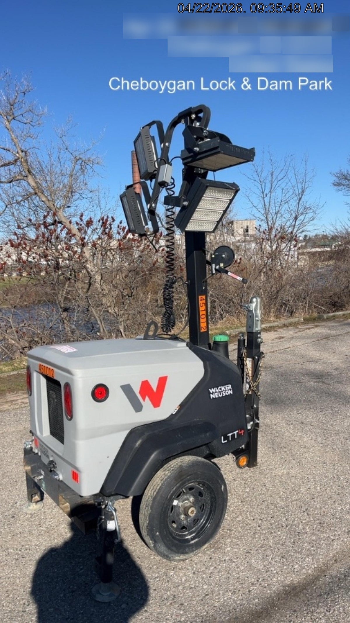 2024 Wacker Neuson LTT4 Diesel, Kohler KDW702, Deep Sea Controller, Auto Start, LED 320W, Bypass Outlet, T3