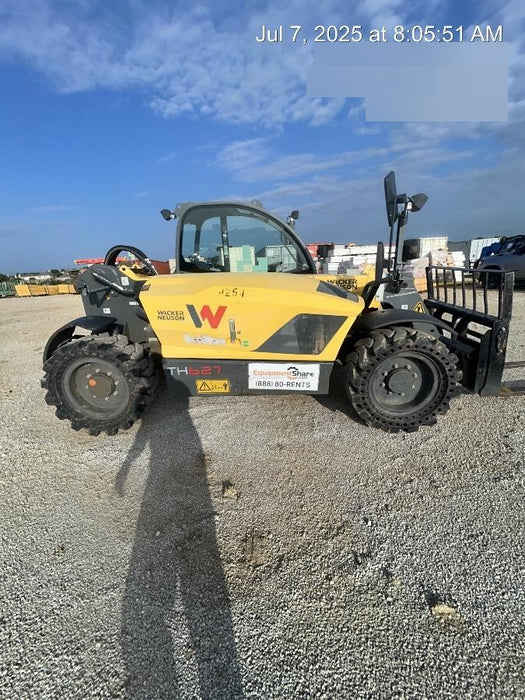 2018 Wacker Neuson TH627 Wacker Neuson TH627 Telehandler w/Canopy, Solid Tires, 48" Carriage and Forks
