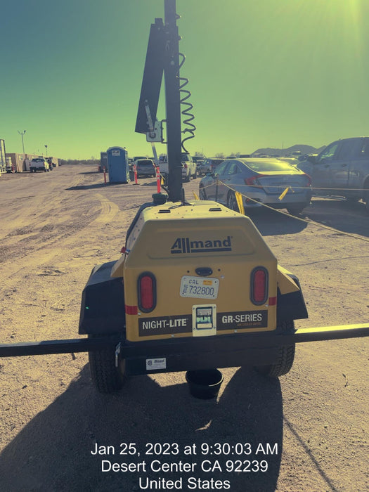 2021 Allmand NLV3GR (4) LED Light Fixture 350W, 23' Vertical Mast, 3kW Prime, Towable, Deep Sea L401, Leveling Jacks, Yanmar T4F 5.8hp