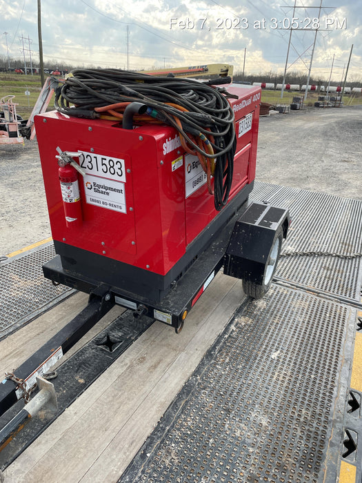 2022 Shindaiwa DGW400MDL Kubota D902 Engine, 23 HP, Dual Op Welder, Wire, Arc, Droop Stick, Tig, and CC Stick Functionality, Simulphase, 3 Phase and 1 Phase Gen Output, Single Axle NB Trlr, Slr Trckl Chrg 12V 12W, Fire Ext