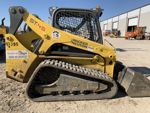 Wacker Neuson ST45 ST45 10K Tracked Skid Loader, Canopy, ISO, Bucket Leveling, 84" Bucket w/ Smooth bolt on edge