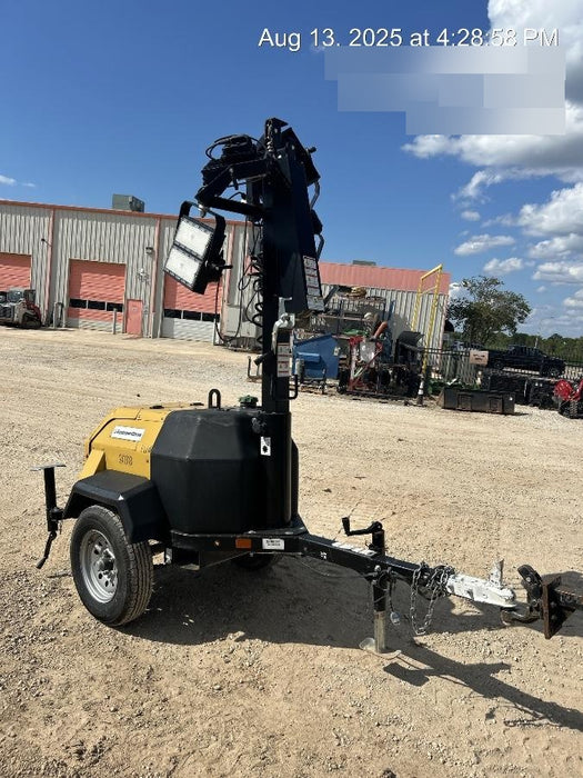 2022 Allmand NLV3GR (4) LED Light Fixture 350W, 23' Vertical Mast, 3kW Prime, Towable, Deep Sea L401, Leveling Jacks, Yanmar T4F 5.8hp