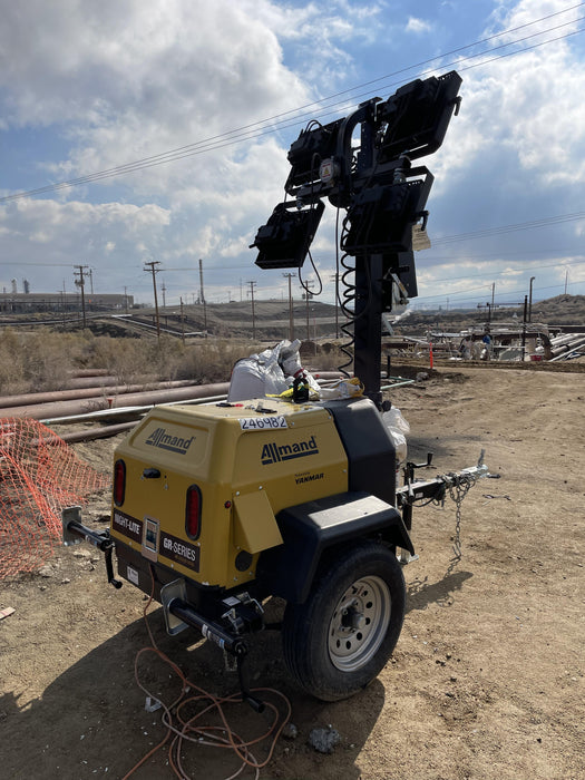 2022 Allmand NLV3GR (4) LED Light Fixture 350W, 23' Vertical Mast, 3kW Prime, Towable, ES Decals, T3