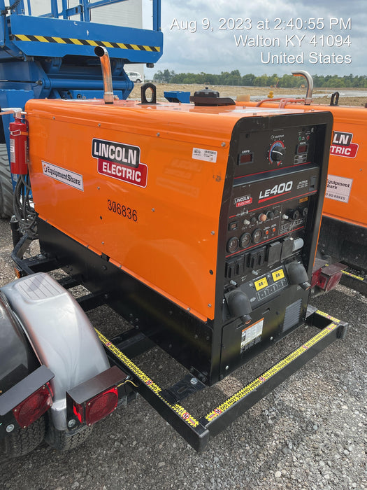 2023 Lincoln Electric LE400 Kubota V1505, Trlr, Cable Rack, Light Kit, ES Decals, T3