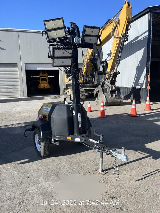 Allmand NLV3GR (4) LED Light Fixture 350W, 23' Vertical Mast, 3kW Prime, Towable, Deep Sea L401, Leveling Jacks, Yanmar T4F 5.8hp