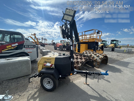2021 Allmand NLV3GR (4) LED Light Fixture 350W, 23' Vertical Mast, 3kW Prime, Towable, Deep Sea L401, Leveling Jacks, Yanmar T4F 5.8hp